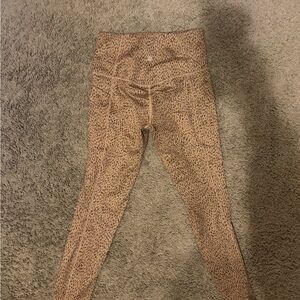 Animal Print High-Waist Leggings - Brown